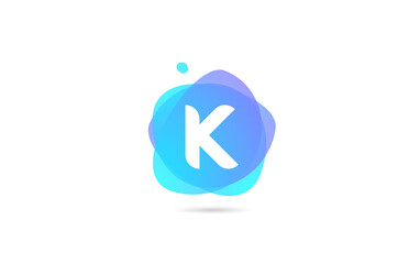 pink blue K alphabet letter logo for business and company with gradient design. Pastel colour template for corporate identity