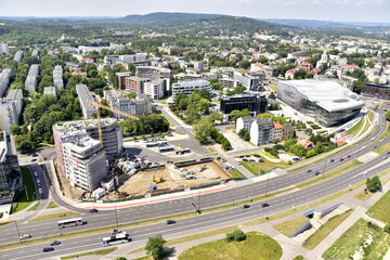 widok na Kraków z balonu, panorama na Kraków z powietrza © Albin Marciniak