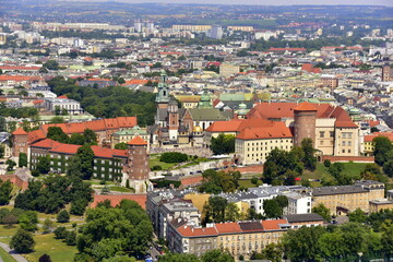 widok na Kraków z balonu, panorama na Kraków z powietrza © Albin Marciniak