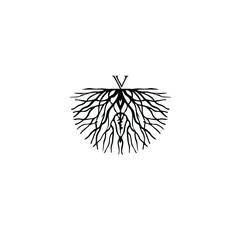 illustration of letter Y on root logo vector