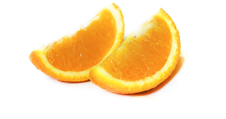 Fototapeta na wymiar slice of orange isolated for text space 