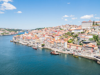 Fototapeta na wymiar Panoramic view of Old Porto city, Portugal