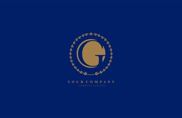 Letter G Laurel Wreath Vector Logo