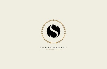 Letter S Laurel Wreath Vector Logo