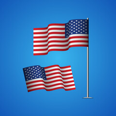 National flag of America. Vector illustration. Eps10