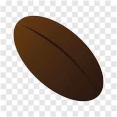 Coffee bean in close-up against white background