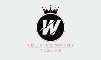 Letter W Logo Design, Creative Modern Icon W With Crown Head