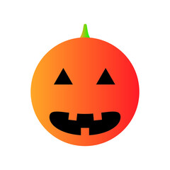 Evil pumpkin on Halloween against white background