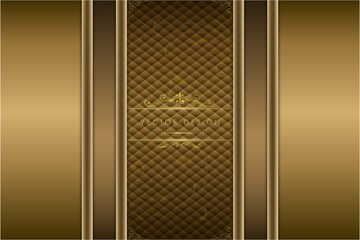  Luxury of gold background with upholstery for wedding invitation vector illustration.