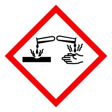 Vector illustration GHS05 hazard pictogram - corrosive , hazard warning sign corrosive substance