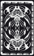 Tarot cards - back design.  Neptune symbol