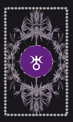 Tarot cards - back design.  Uranus symbol