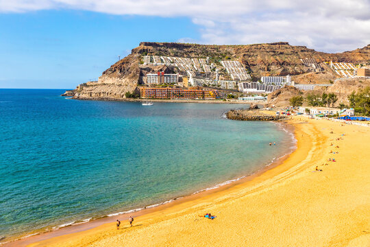 Picturesque Tauro beach (Spanish: Playa de Tauro) near the Puerto Rico de Gran Canaria holiday resort on Gran Canaria island, Spain