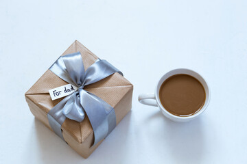 craft gift with a cup of coffee on the table, for Father's Day, give