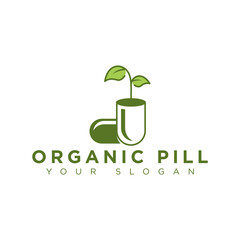 organic pill logo design