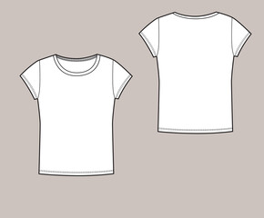 Basic T-shirt with short sleeves and round neck.