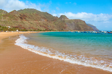 Beautiful Las Teresitas beach on a summer day, Tenerife, Spain.