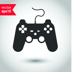 Game pad vector icon. Joystick flat sign design. Joystick icon. EPS 10 flat symbol pictogram