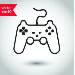 Game pad vector icon. Joystick flat sign design. Joystick icon. EPS 10 flat symbol pictogram
