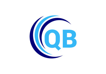 Initial Monogram Letter Q B Logo Design Vector Template. Q B Letter Logo Design