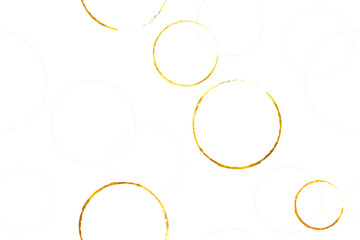 Beautiful seamless pattern with golden circles. Abstract holiday backdrop. Festive endless background. For greeting cards, invitations, decorations, prints, digital design, wallpaper. Bubles, rings. - 357413393