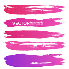 Obraz premium Pink handdrawn realistic long strokes banners