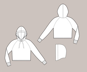 Basic unisex sweatshirts hoodie  set.Front and Back