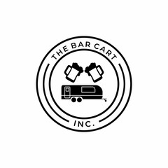 Bar cart logo design vector