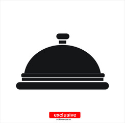 Restaurant cloche icon.Flat design style vector illustration for graphic and web design.