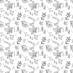 tropical leaves. berries seamless pattern
