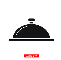 Restaurant cloche icon.Flat design style vector illustration for graphic and web design.