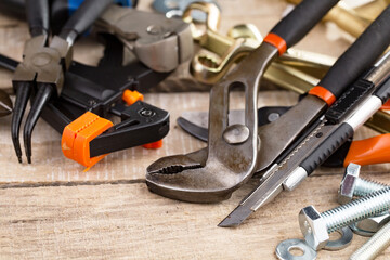 Fototapeta premium Various tools for working in the workshop.