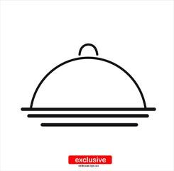 Restaurant cloche icon.Flat design style vector illustration for graphic and web design.