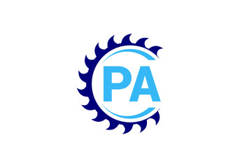 Initial Monogram Letter P A Logo Design Vector Template. P A Letter Logo Design