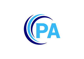 Initial Monogram Letter P A Logo Design Vector Template. P A Letter Logo Design