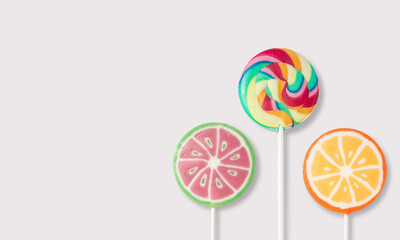 Lollipops lollys on a white background