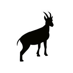 black and white goat silhouette vector illustration. goat icon design