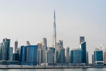 Fototapeta na wymiar Panoramic view of Burj Khalifa - the tallest skyscraper in the world.