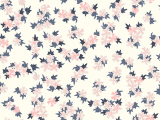 Seamless pretty pattern in small-scale cute mallow flowers. Millefleurs. Floral background for textile, fabric manufacturing, wallpaper, covers, surface, print, gift wrap, scrapbooking, decoupage.
