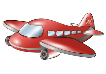 Vector illustration of cartoon airplane object. Flat style. Vector illustration.