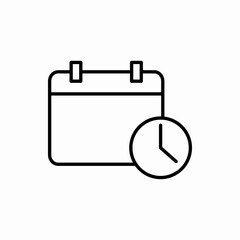 Outline calendar time icon.Calendar time vector illustration. Symbol for web and mobile