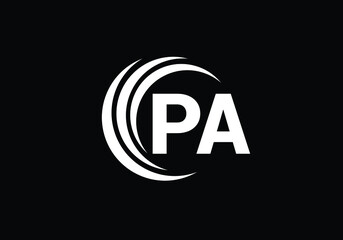Initial Monogram Letter P A Logo Design Vector Template. P A Letter Logo Design