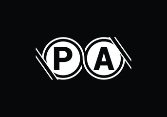 Initial Monogram Letter P A Logo Design Vector Template. P A Letter Logo Design