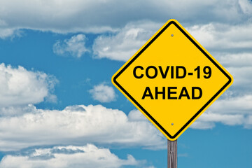 Covid - 19 Ahead Warning Sign
