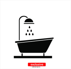 Bathtup Icon.Flat design style vector illustration for graphic and web design.