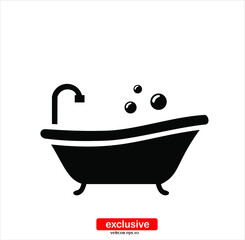 Bathtup Icon.Flat design style vector illustration for graphic and web design.