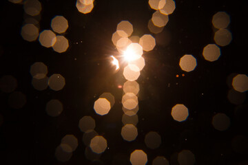 Lens Flare ,Sun Flare on black background object design.