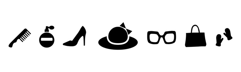 Women accessories isolated on white background	
