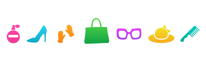 Women accessories isolated on white background	