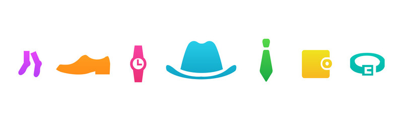 Men accessories isolated on white background